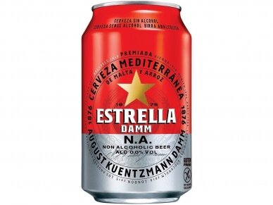 Alus nealkoholinis Estrella Damm Barcelona skard. 0,33 l