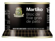 Kepenėlės ančių Martiko duck foie gras block skarda 130 g