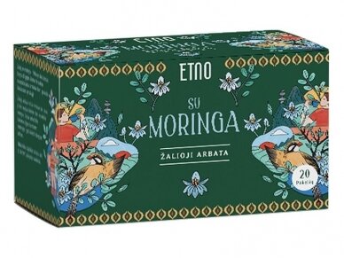 Arbata Etno žalioji su moringa 20 pak.