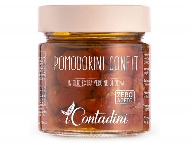 Daržovės Icontadini Pomodorini Confit pomidorai alyvuogių aliejuje 230 g