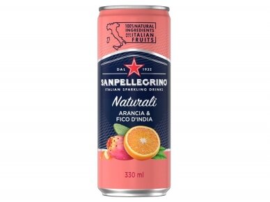 Gėrimas Sanpellegrino Arancia Fico Naturali skard. 0,33 l