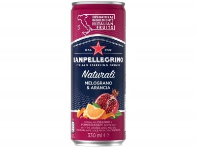 Gėrimas Sanpellegrino Melograno E Aranciata skard. 0,33 l