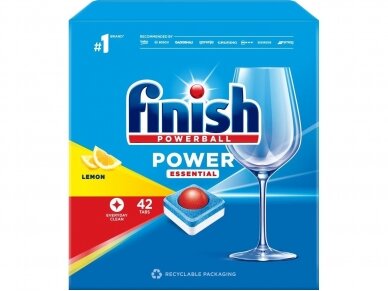 Indaplovių tabletės Finish Power Essential Lemon 42 vnt