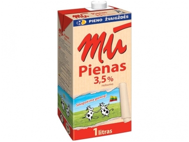 Pienas Mū Natūralus 3,5% 1 l