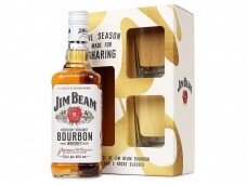 Viskis Burbonas Jim Beam su taurėm 0,7 l